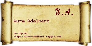 Wurm Adalbert névjegykártya